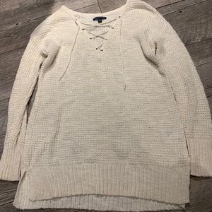 American eagle lace up sweater